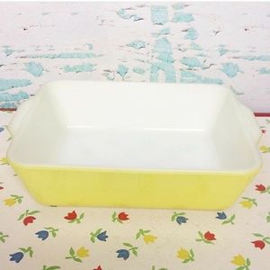 Pyrex Yellow 503 Fridge Refrigerator Dish Rectangle Yellow Glass Vintage 50s 60s